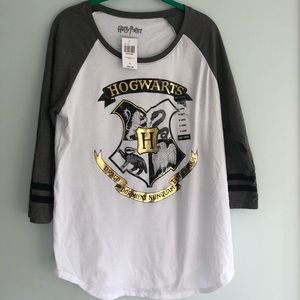 Harry Potter Hogwarts Baseball 3/4-Sleeve Tee XL